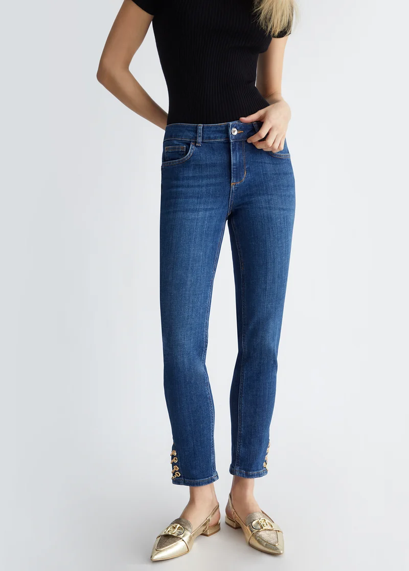 Bottom Up Skinny Jeans with Chains