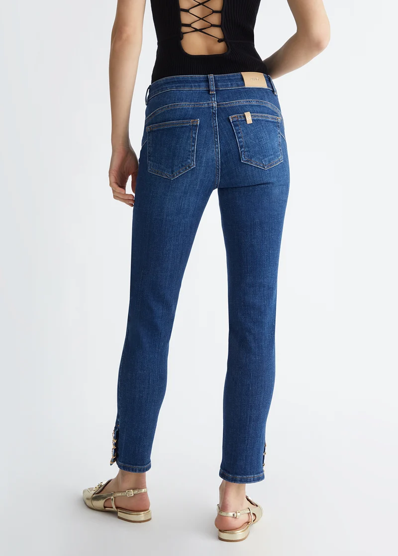 Bottom Up Skinny Jeans with Chains
