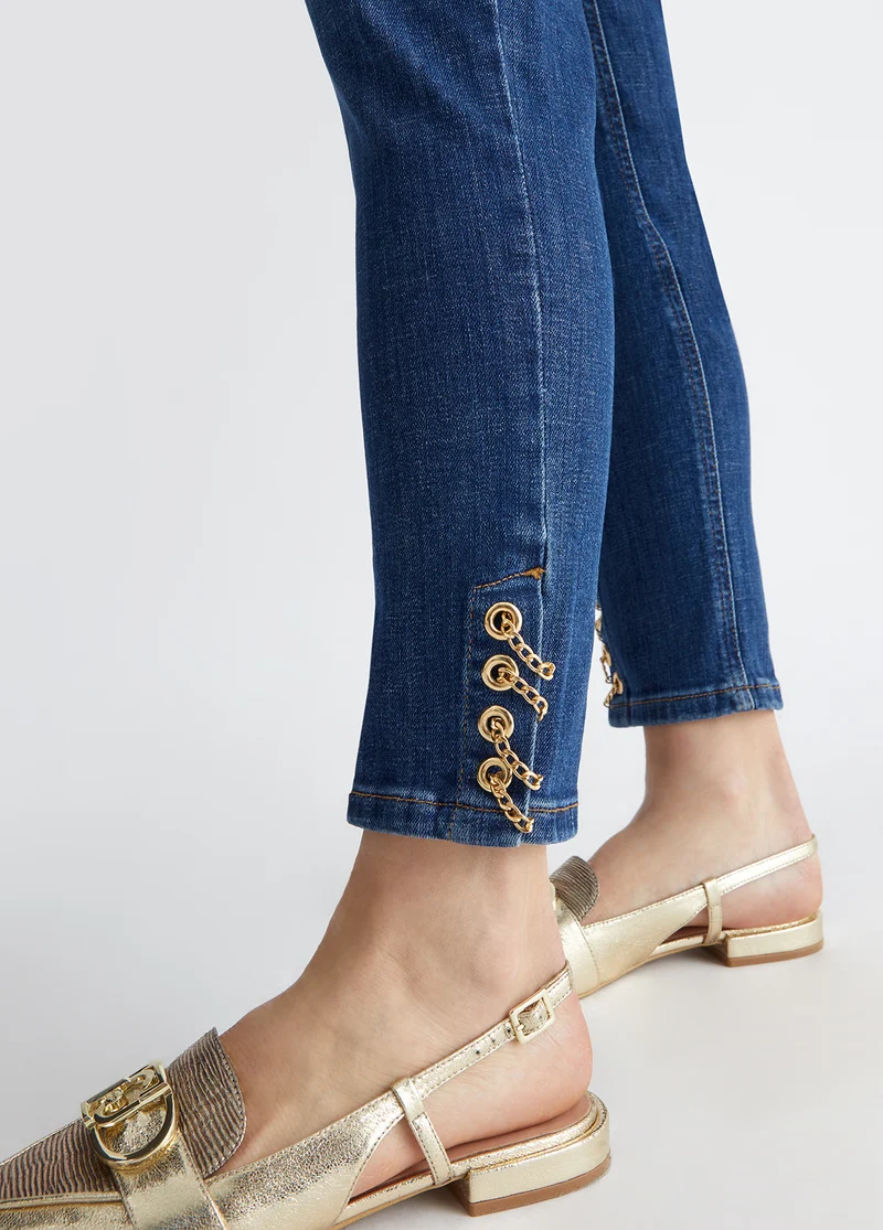 Bottom Up Skinny Jeans with Chains