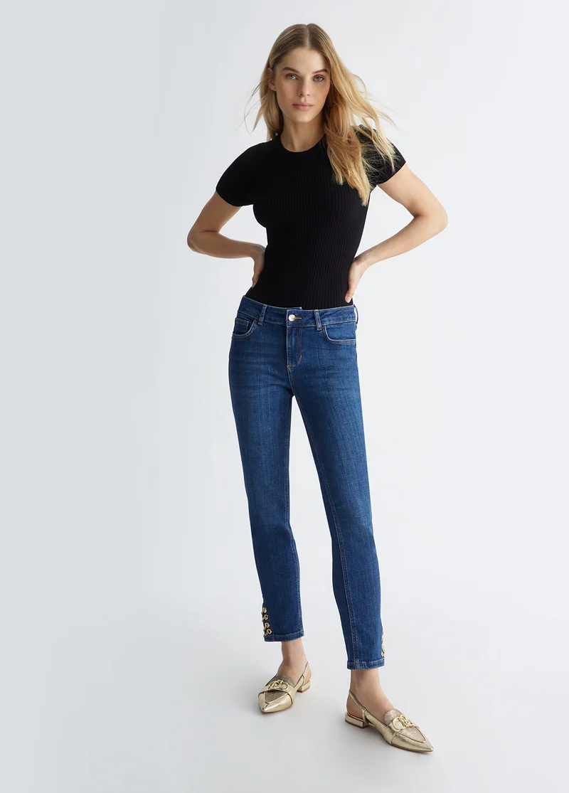 Bottom Up Skinny Jeans with Chains