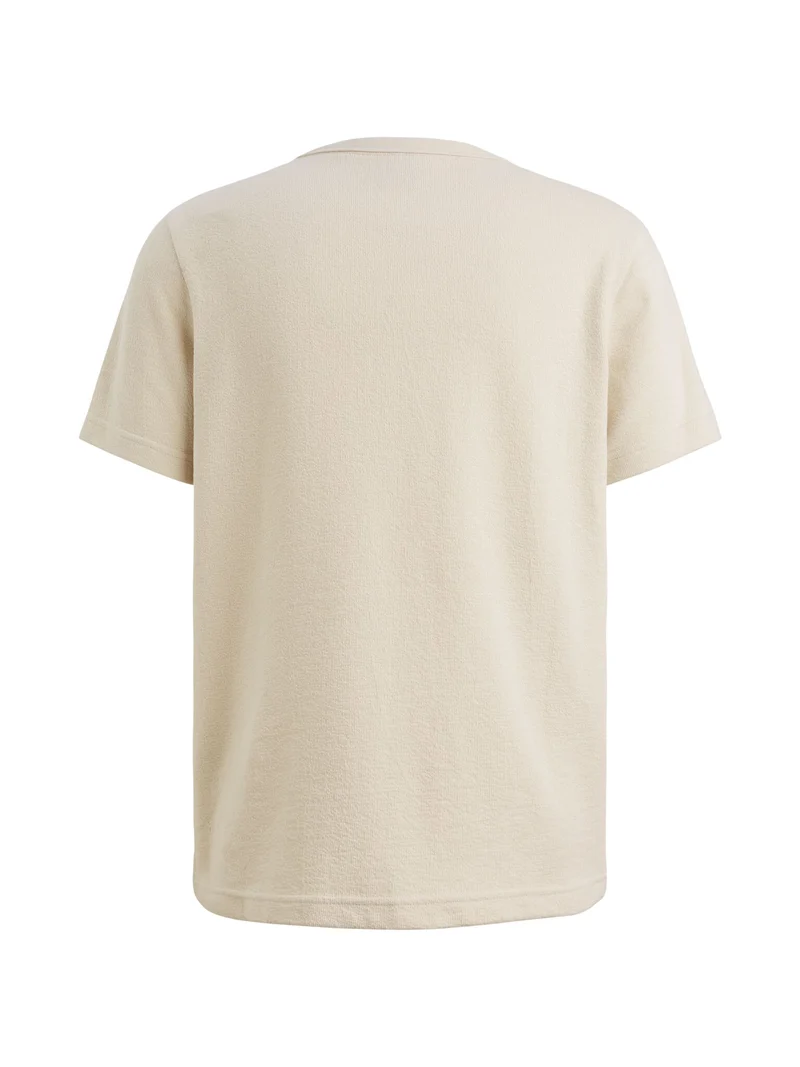 Short sleeve r-neck cotton poly sl, Bone White