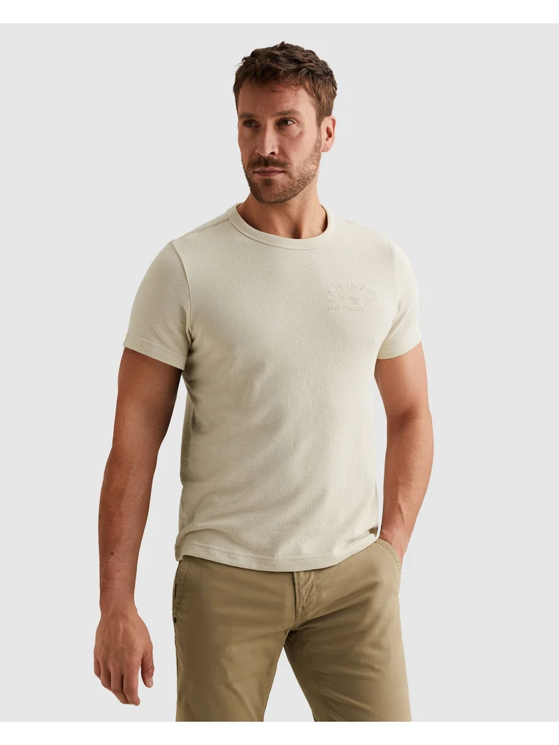 Short sleeve r-neck cotton poly sl, Bone White