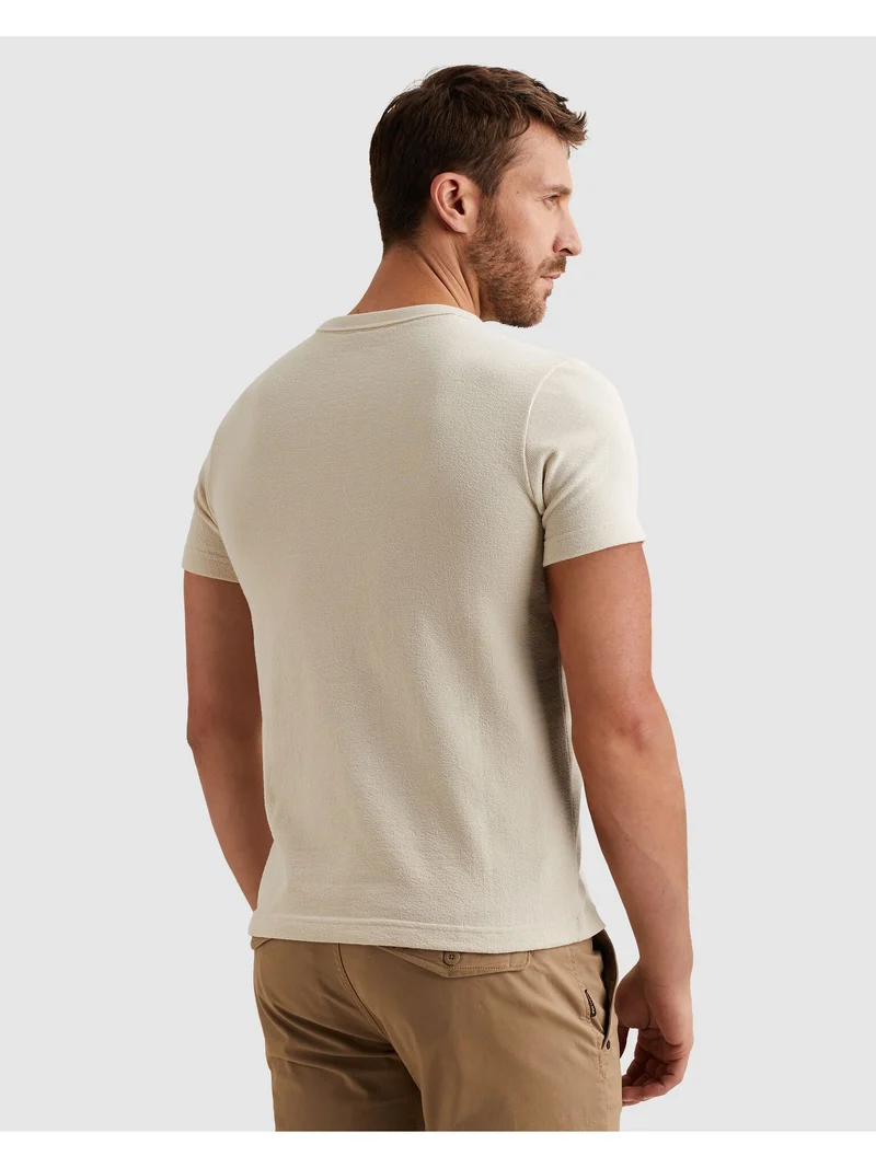 Short sleeve r-neck cotton poly sl, Bone White