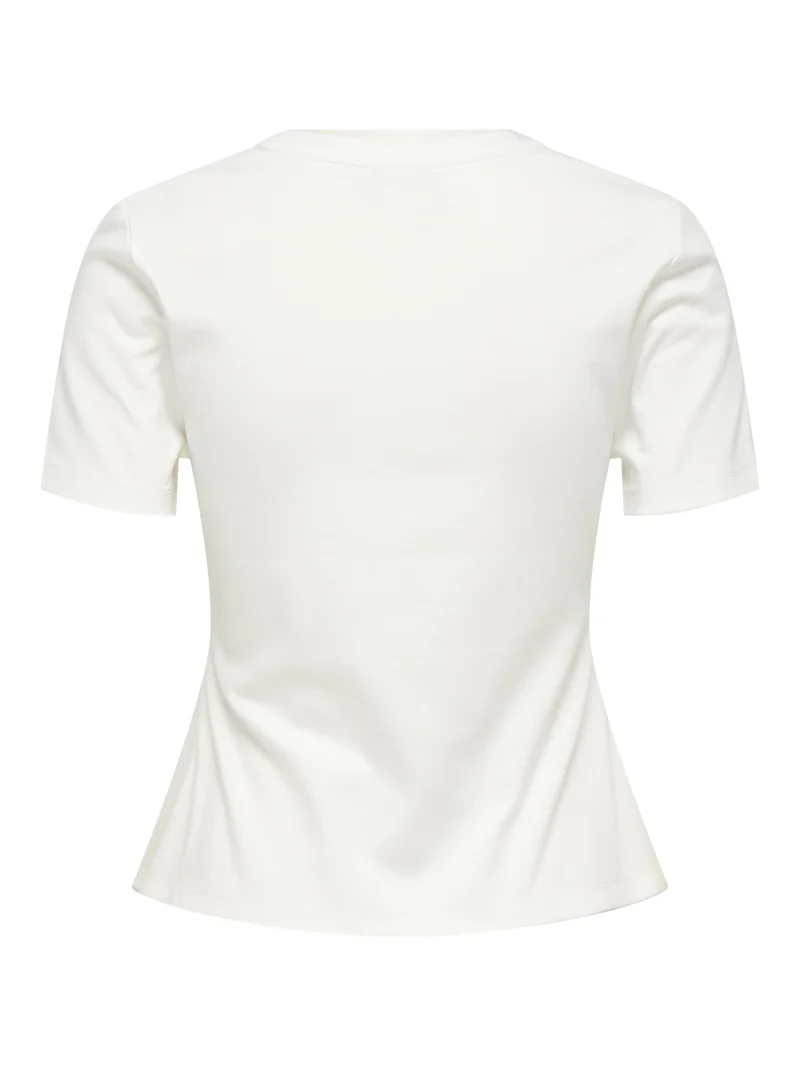JDYTESSA S/S DETAIL TOP JRS, Cloud Dancer