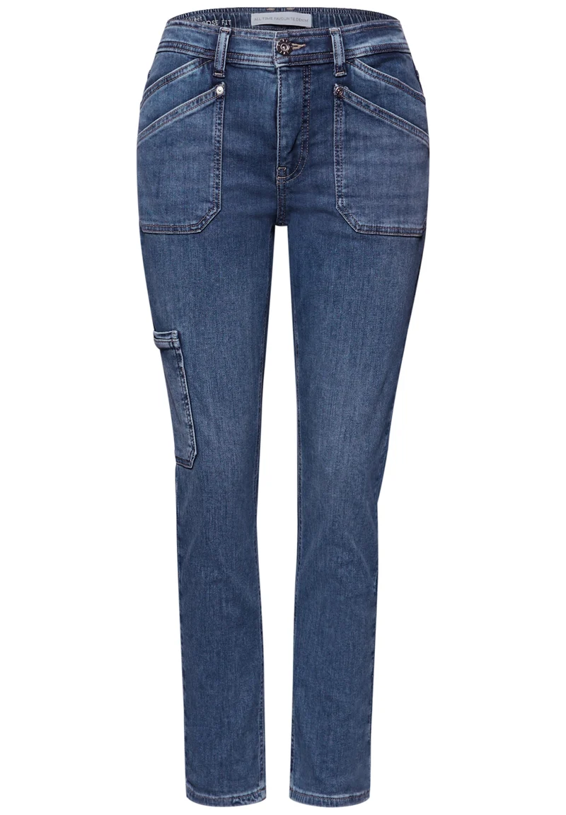 QR Style Charlie Boyfriend Car, Medium Blue Wash