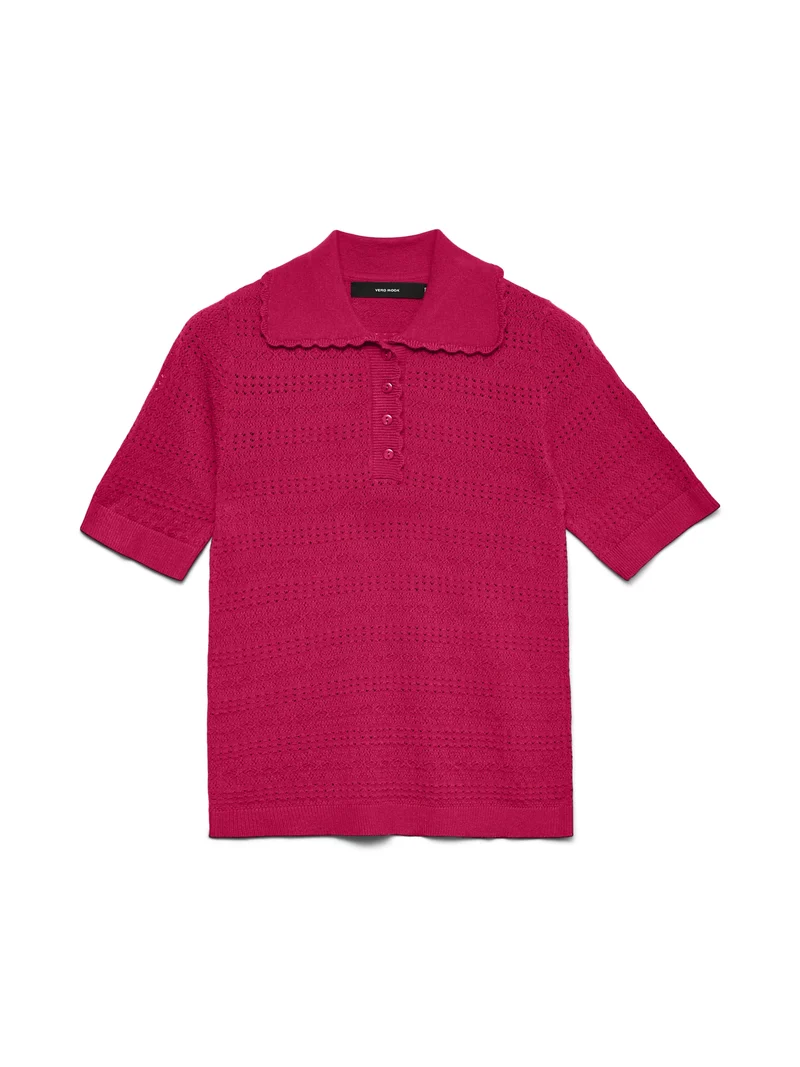 VMLIMONE SS SCALLOP POLONECK PULL B, Jazzy