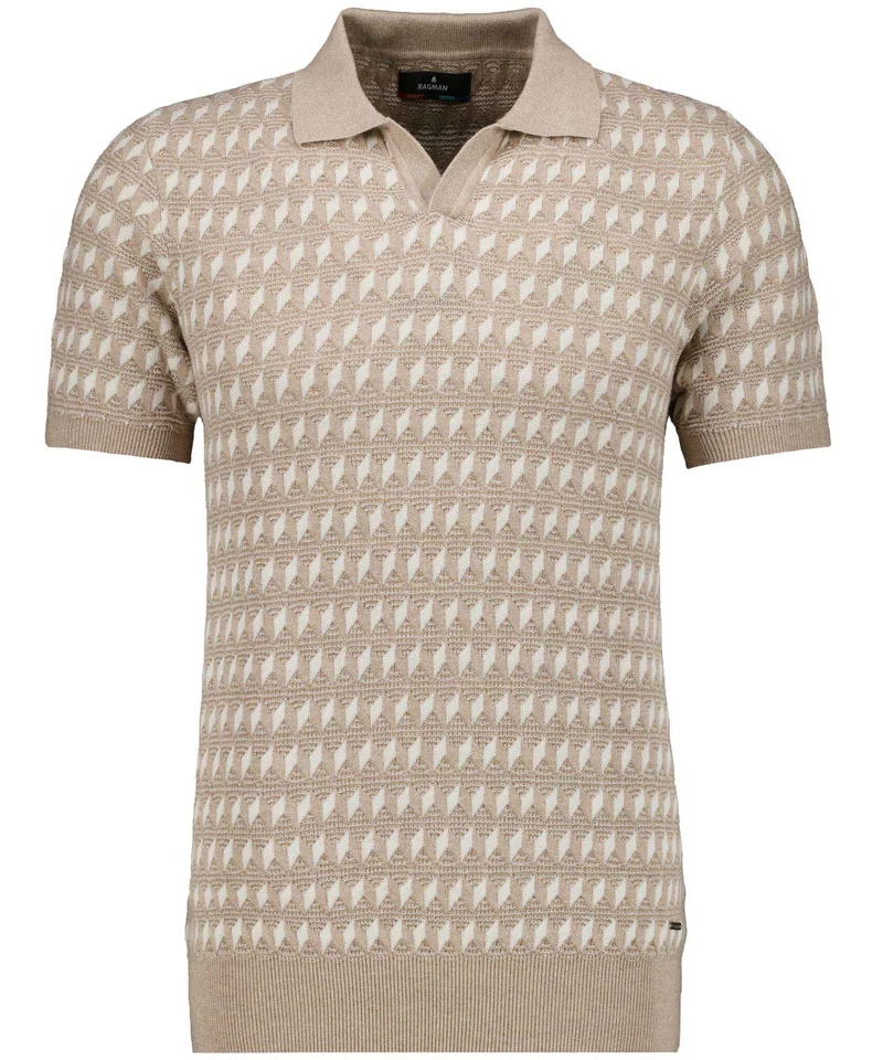 Resort collar, jacquard 2-col., SAND MELAN