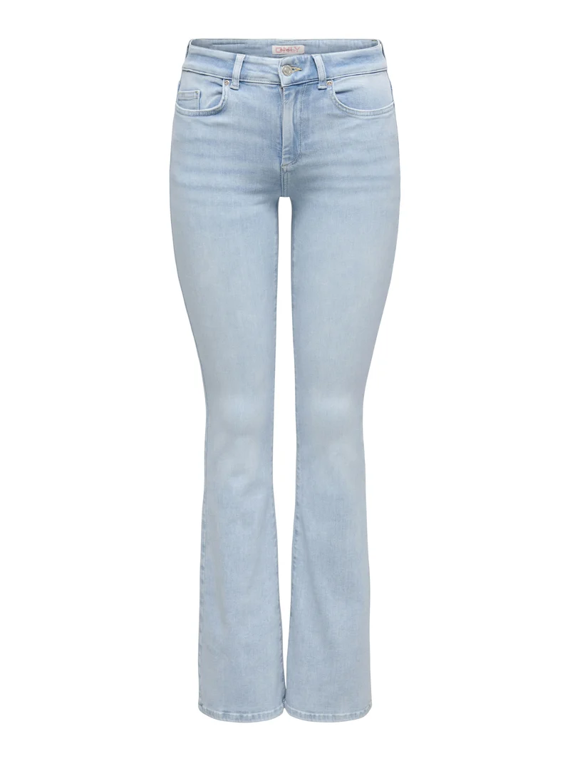 ONLBLUSH MID FLARED DNM CRO495 NOOS, Light Blue Bleached Denim