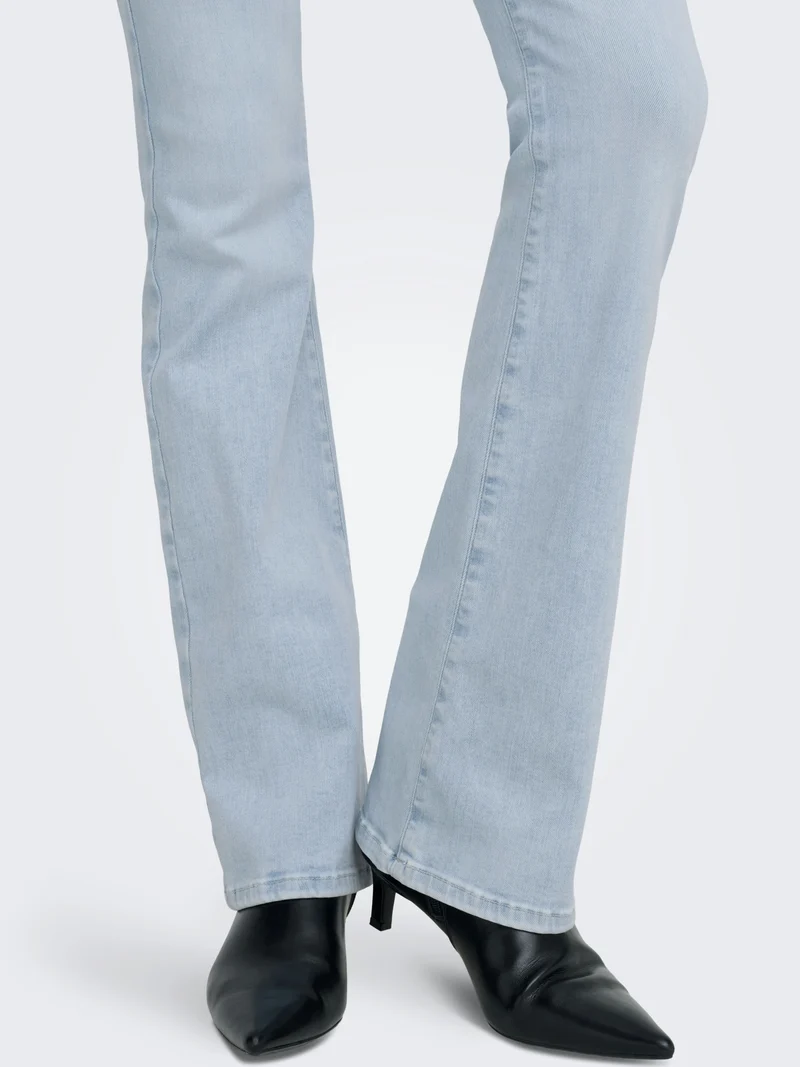 ONLBLUSH MID FLARED DNM CRO495 NOOS, Light Blue Bleached Denim