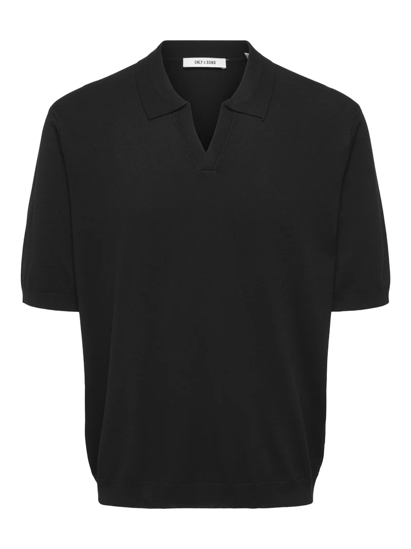 ONSWYLER LIFE RLX 12 SS SPLIT KNIT, Black