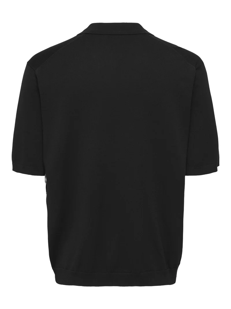 ONSWYLER LIFE RLX 12 SS SPLIT KNIT, Black