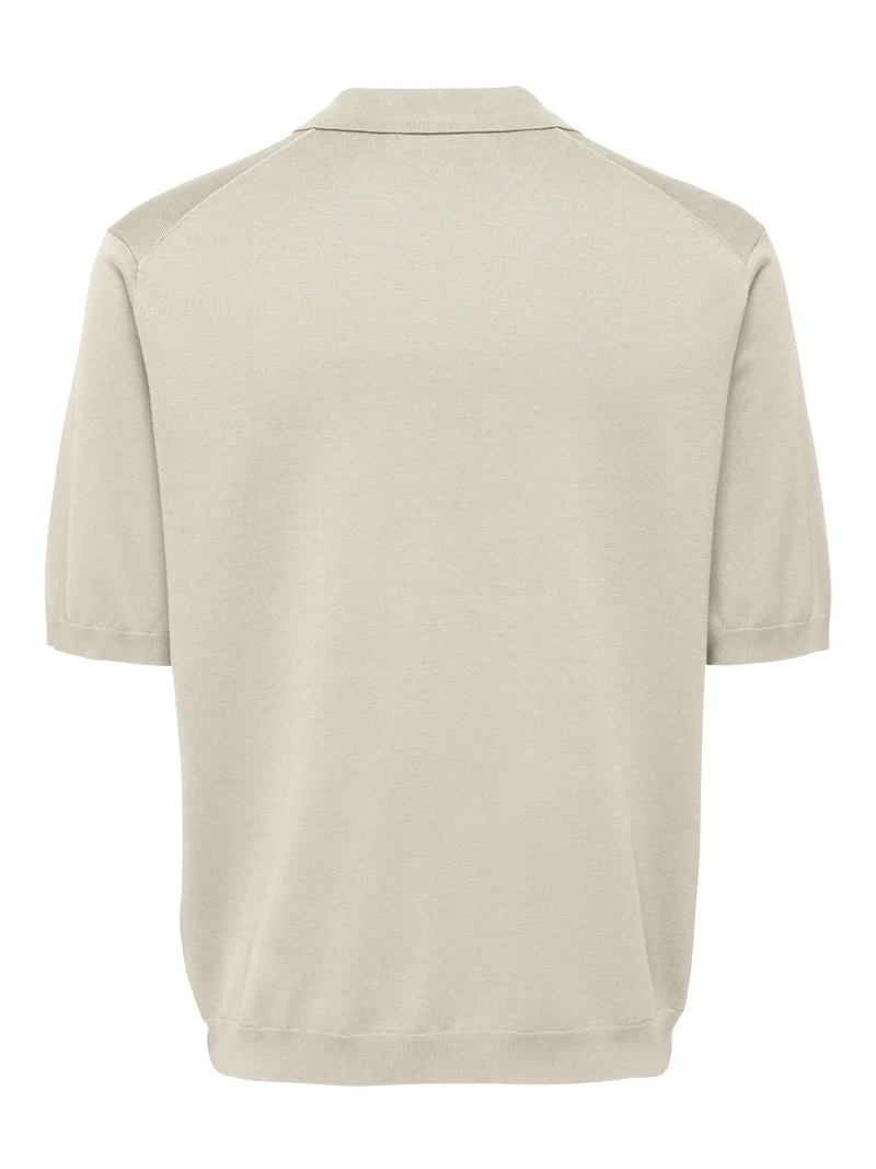 ONSWYLER LIFE RLX 12 SS SPLIT KNIT, Silver Lining