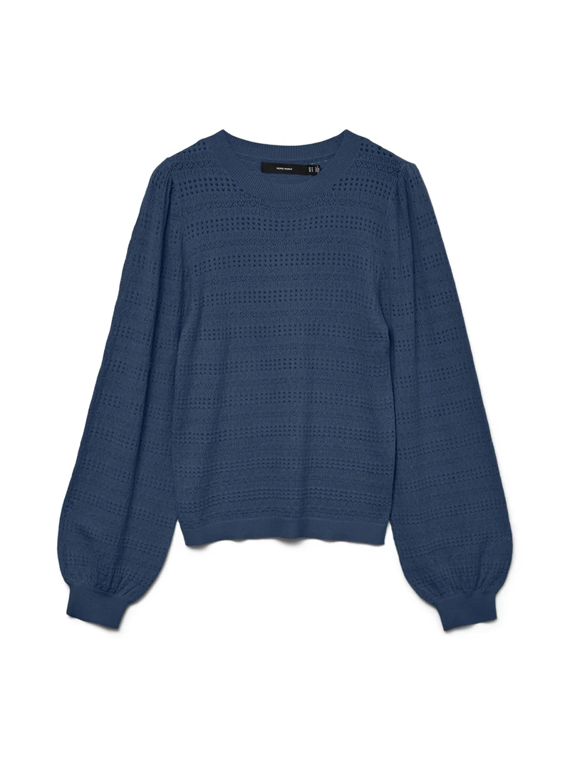 VMLIMONE LS O-NECK PULLOVER BOO, Dark Denim