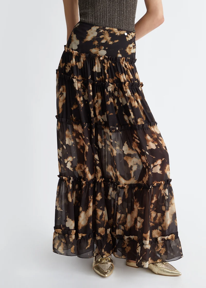 Printed Georgette Skirt