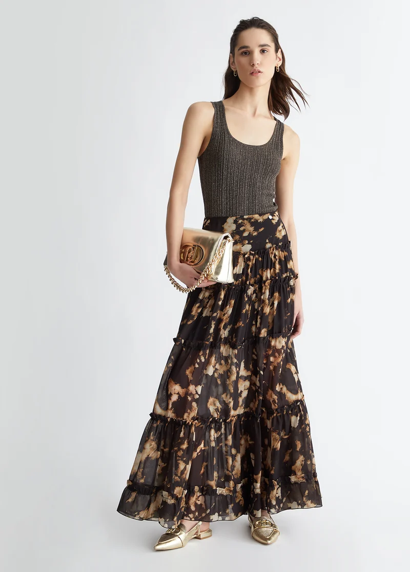 Printed Georgette Skirt