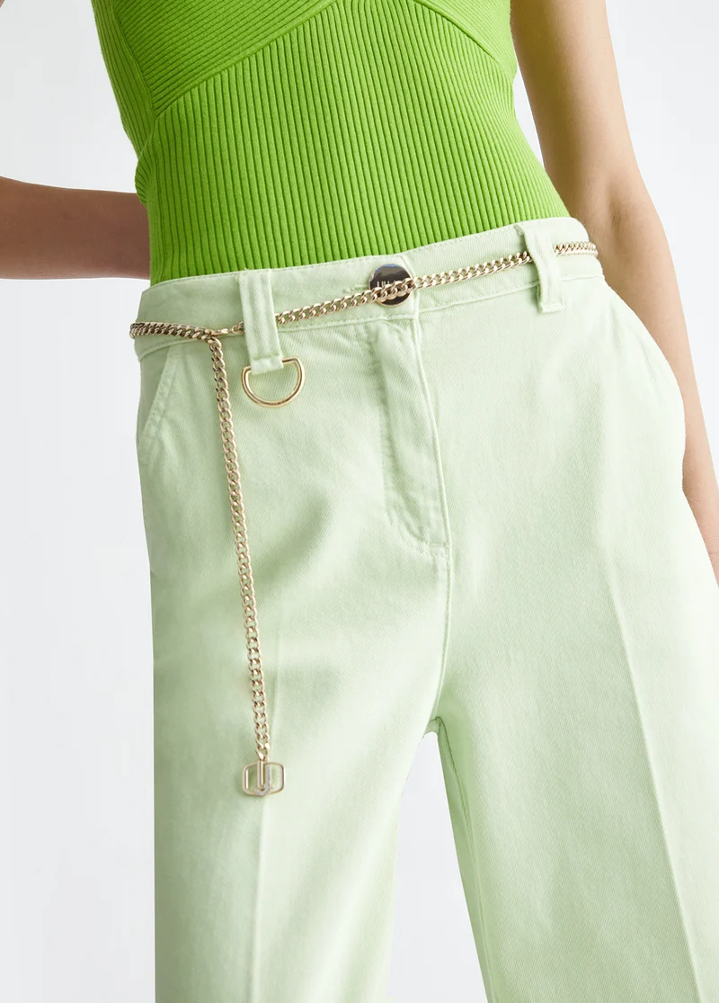 Cropped Straight-Leg Trousers