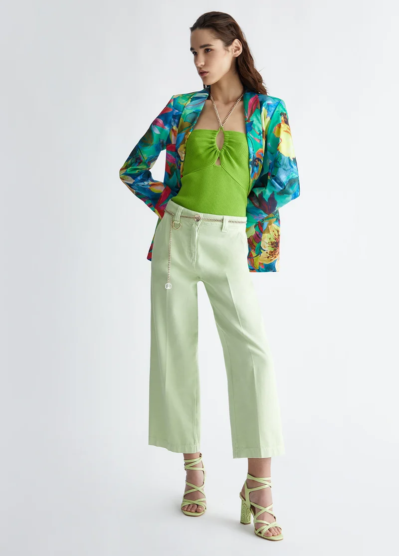 Cropped Straight-Leg Trousers