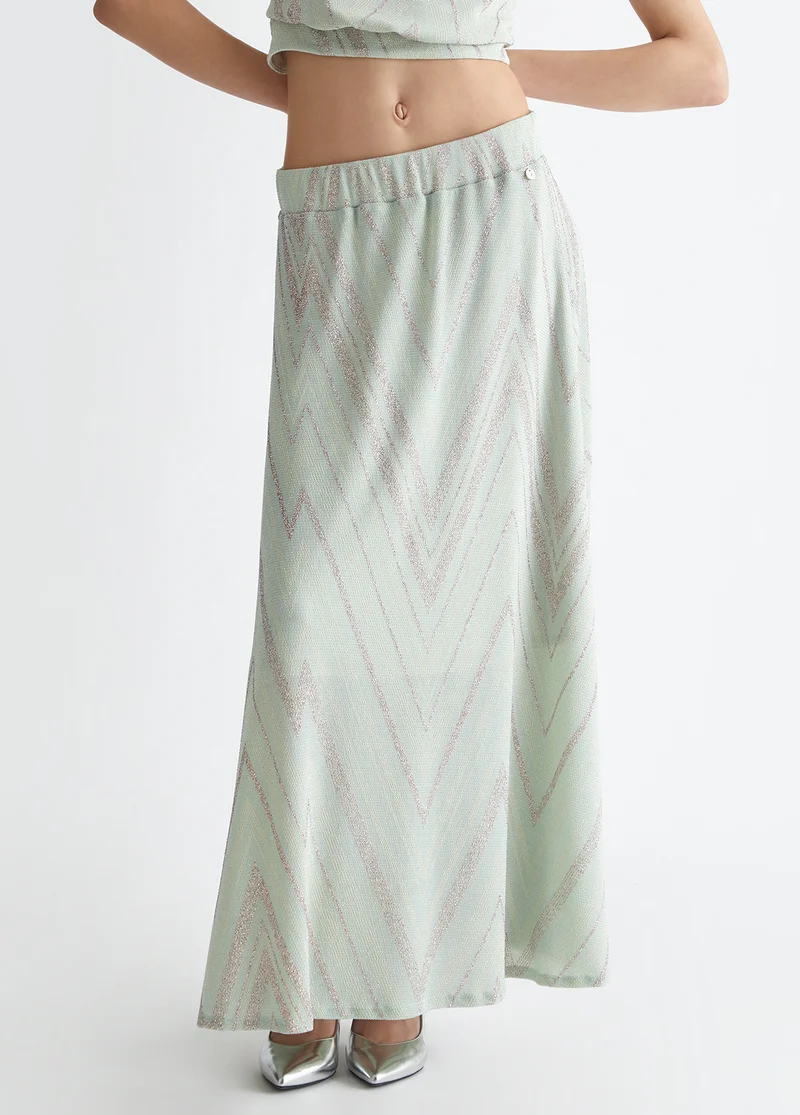 Long Chevron Skirt
