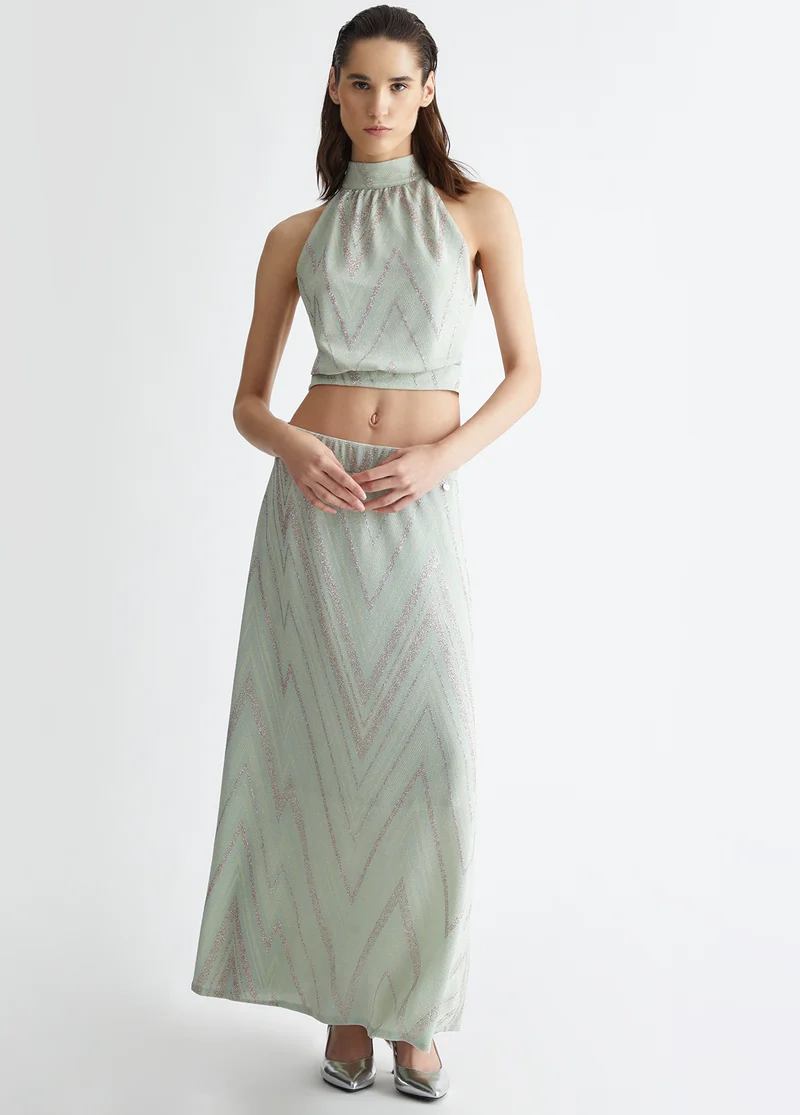 Long Chevron Skirt