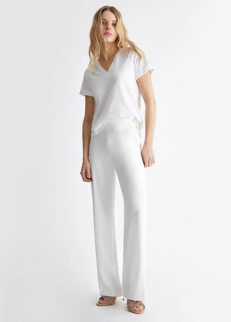 Elegant trousers with lace