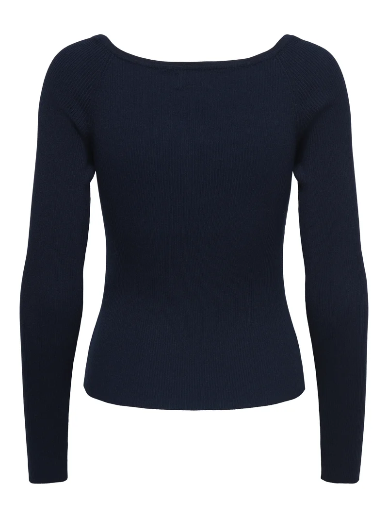 JDYNANNA L/S V-NECK PULLOVER KNT, Black Iris