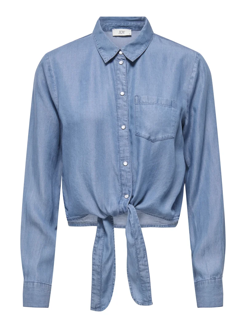 JDYJASPER L/S KNOT SHIRT WVN, Medium Blue Denim