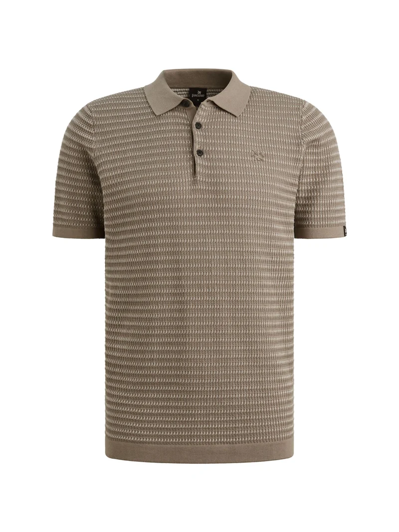 Short sleeve polo cotton modal, Brindle