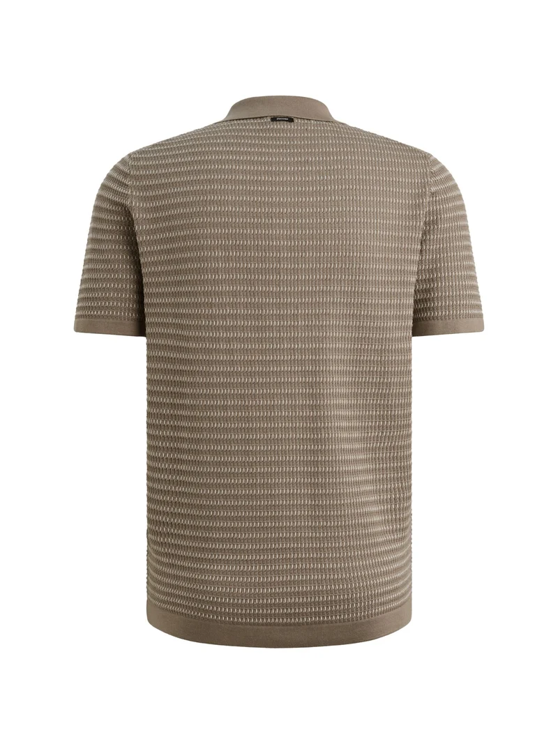 Short sleeve polo cotton modal, Brindle