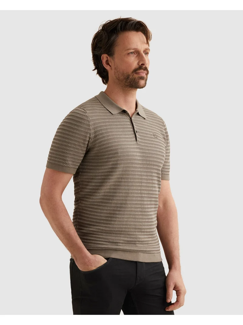Short sleeve polo cotton modal, Brindle