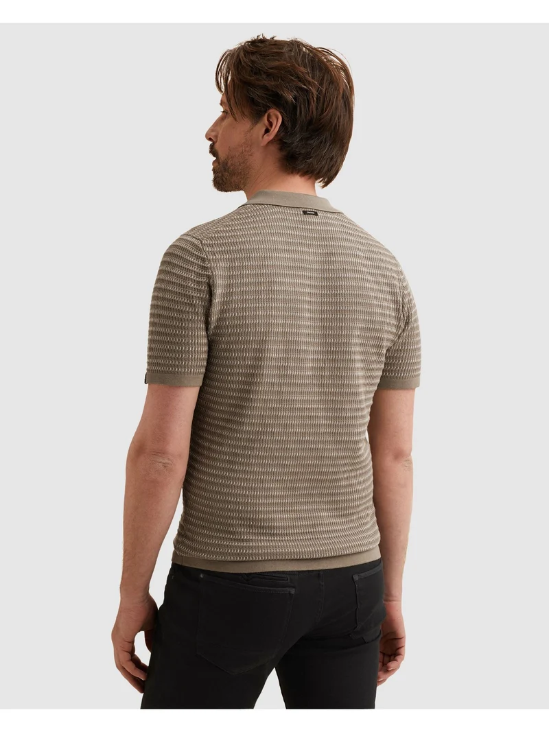 Short sleeve polo cotton modal, Brindle