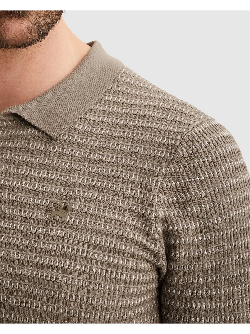 Short sleeve polo cotton modal, Brindle