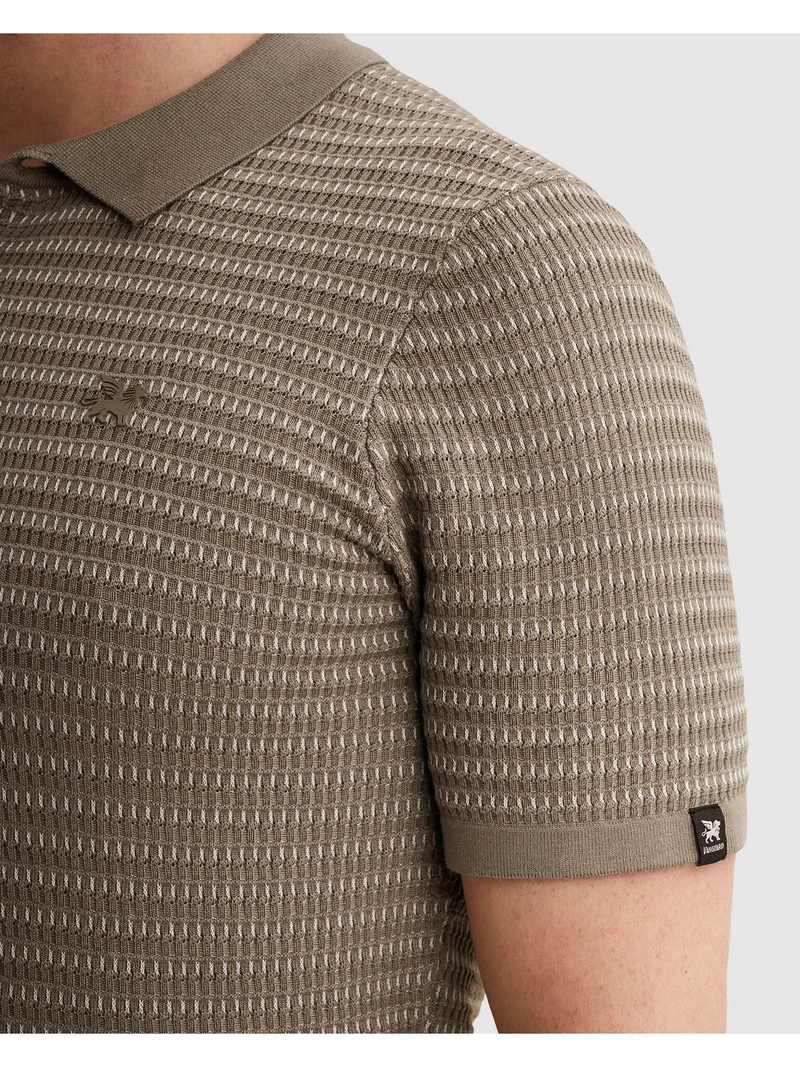 Short sleeve polo cotton modal, Brindle