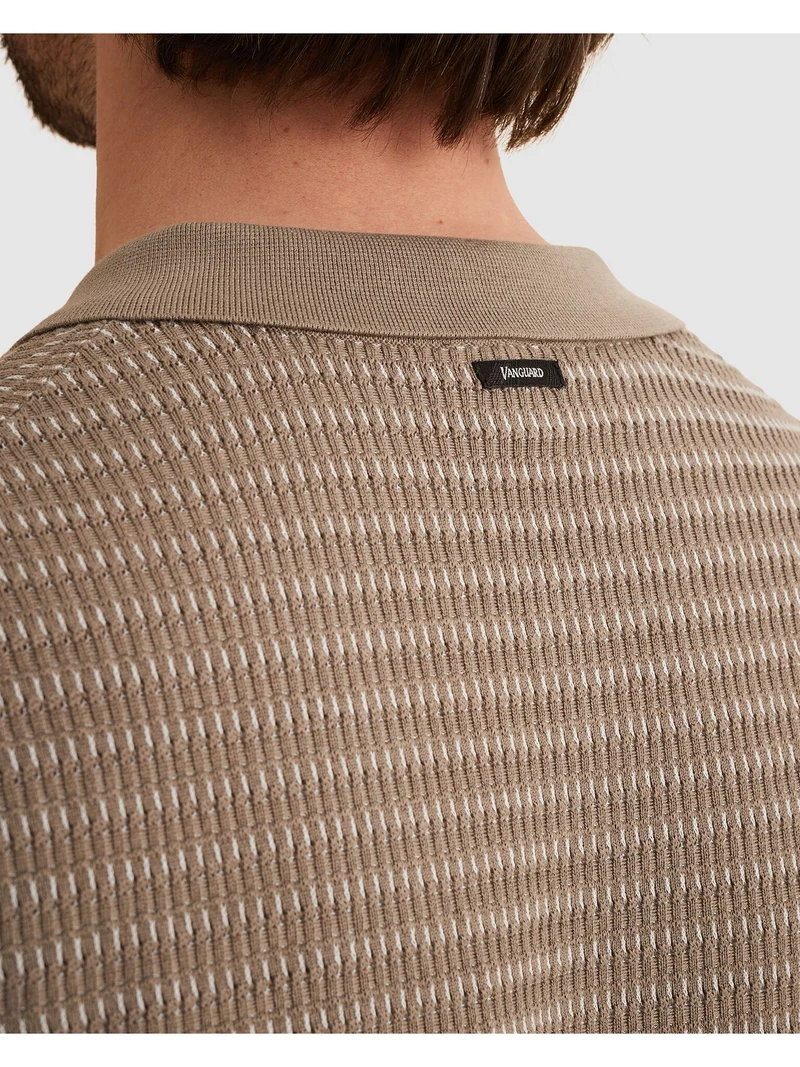 Short sleeve polo cotton modal, Brindle