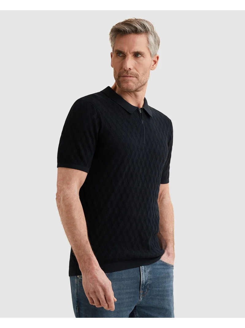 Short sleeve polo cotton modal, Sky Captain