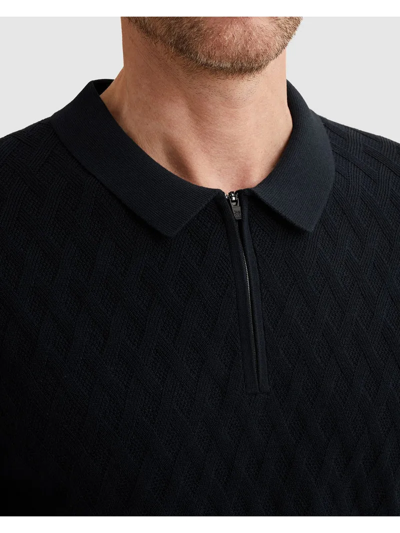 Short sleeve polo cotton modal, Sky Captain