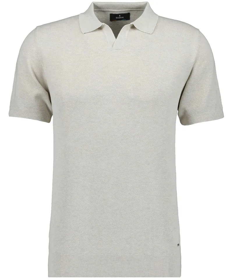 Revers collar short sleeve, ECRU
