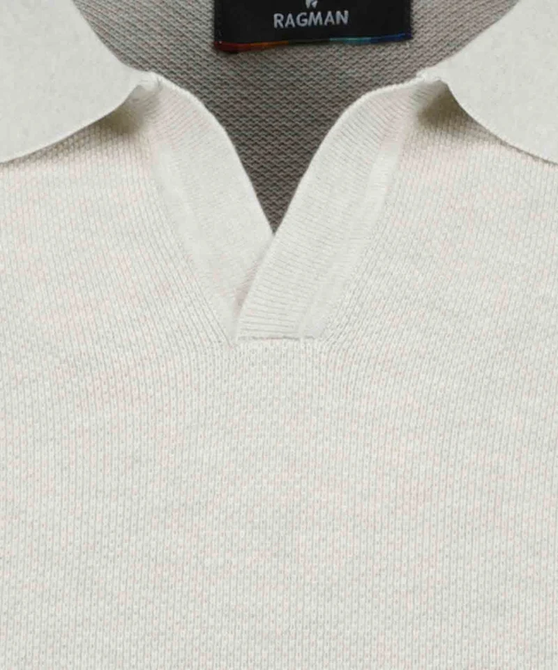 Revers collar short sleeve, ECRU
