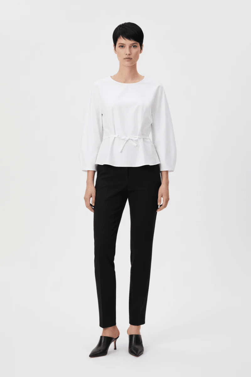 Rich Royal Balloon Cotton Blouse in der Farbe Weiss