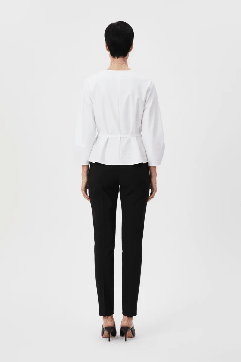 Rich Royal Balloon Cotton Blouse in der Farbe Weiss