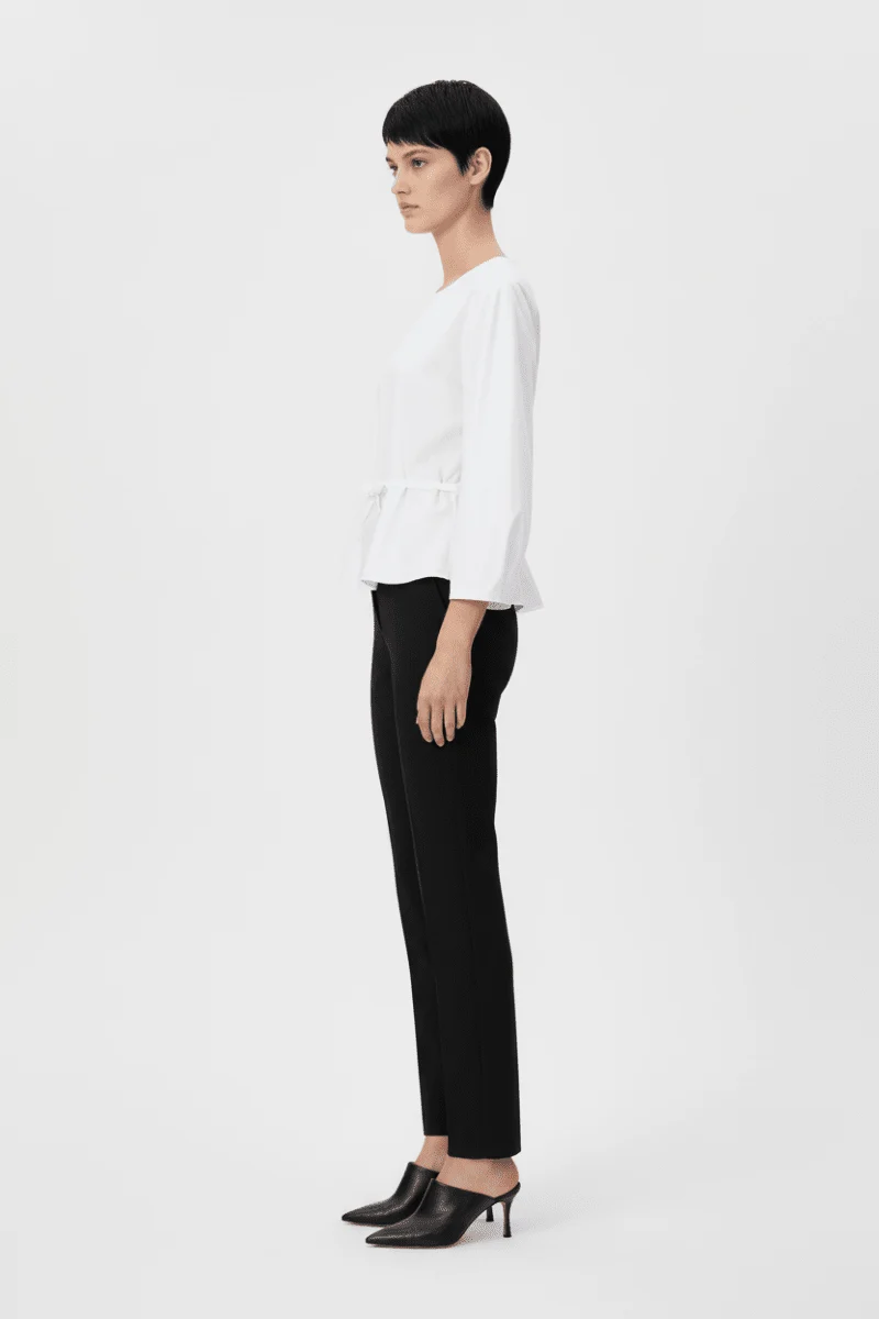 Rich Royal Balloon Cotton Blouse in der Farbe Weiss