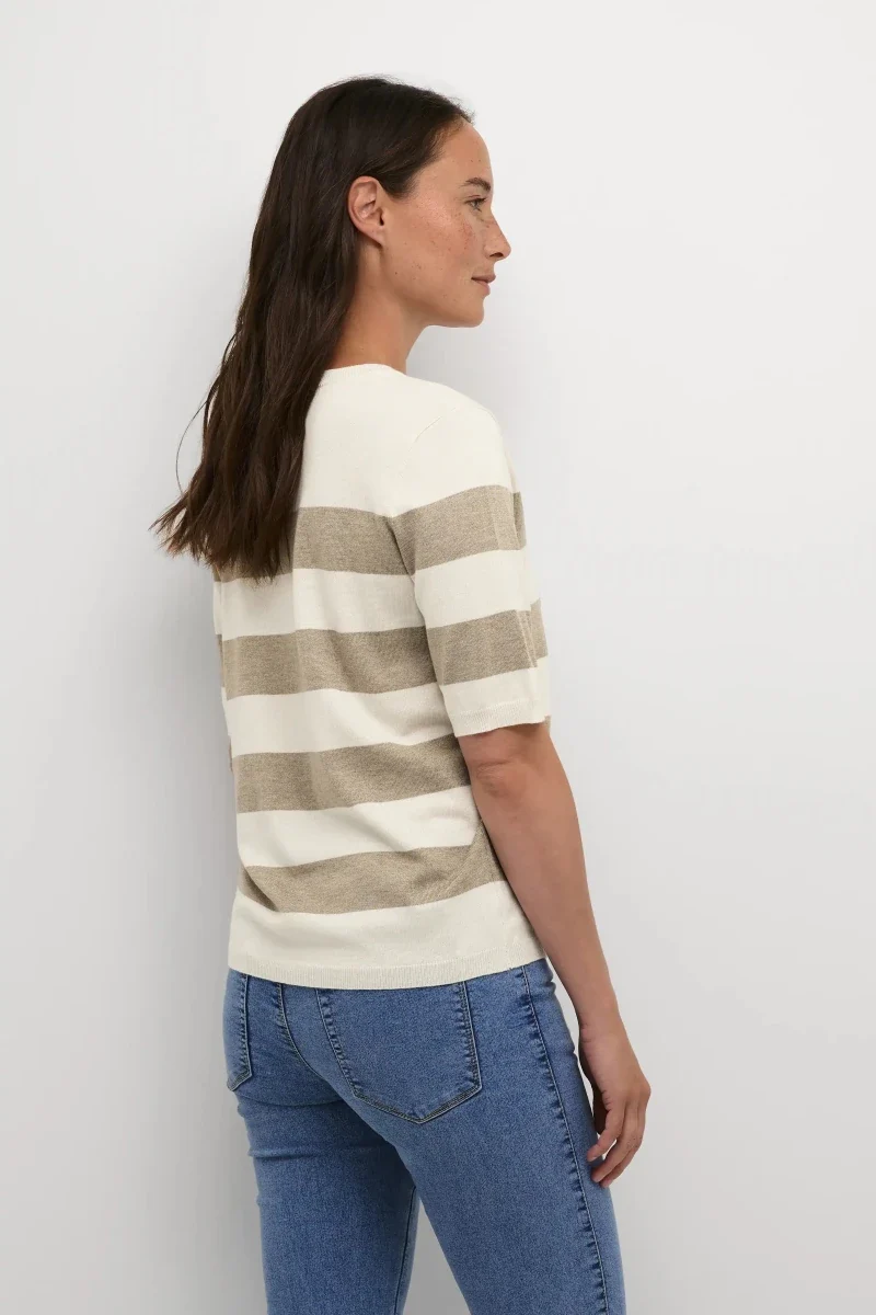 KAFFE Kurzarmpullover Kalizza in der Farbe Chinchilla/Turtle