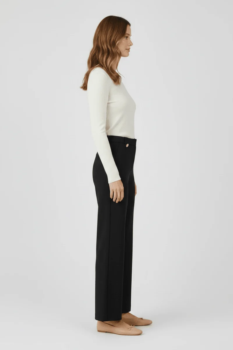 Vila Hose mit weitem Bein Black