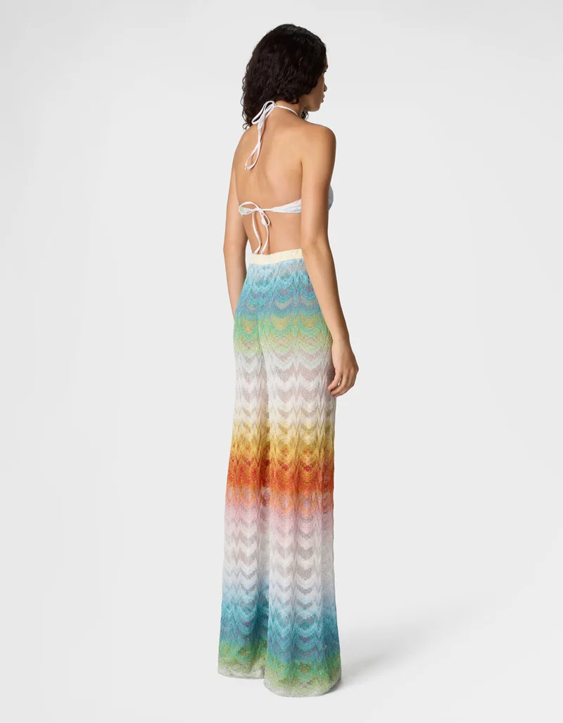 Wide-Leg Hose aus Lamé-Viskose
