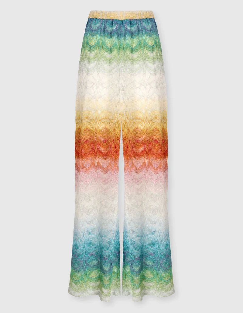 Wide-Leg Hose aus Lamé-Viskose