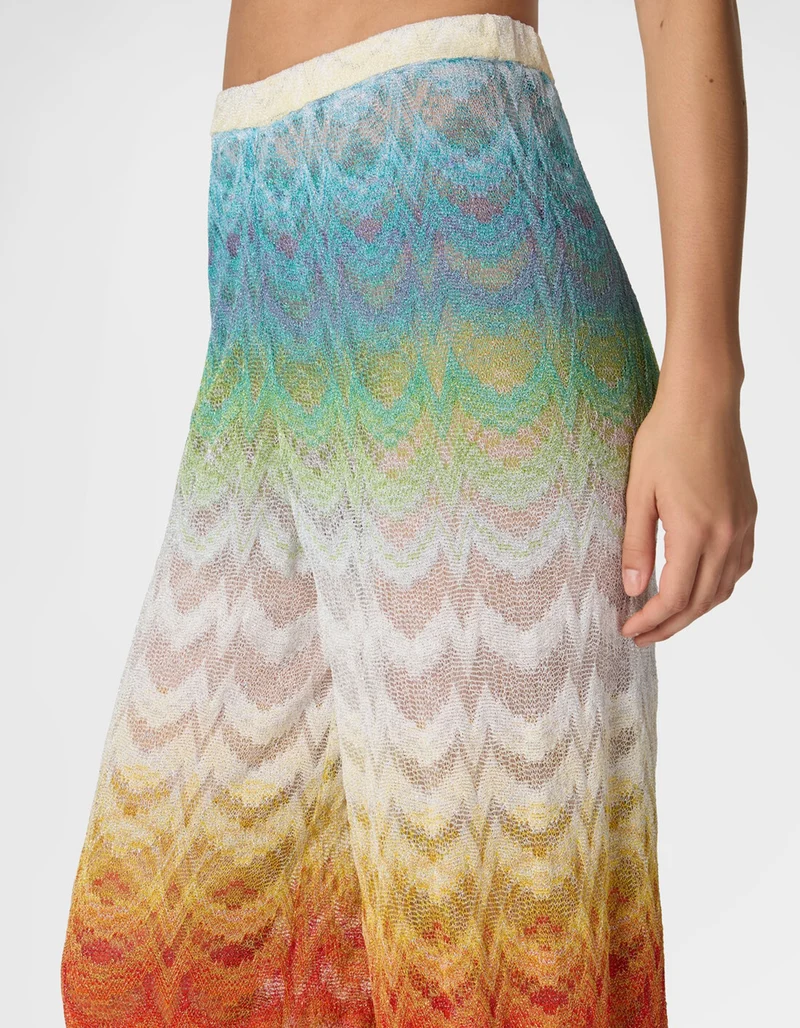 Wide-Leg Hose aus Lamé-Viskose