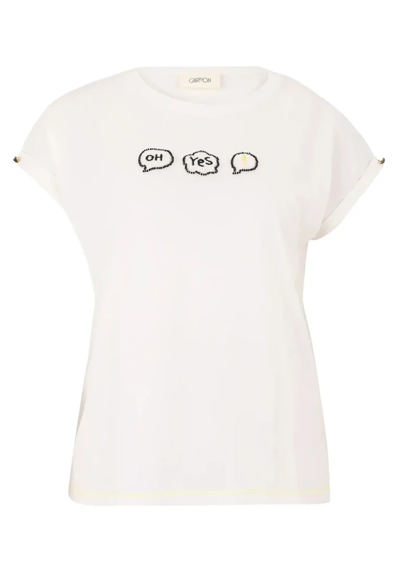 Cartoon T-Shirt Patch in der Farbe Cream