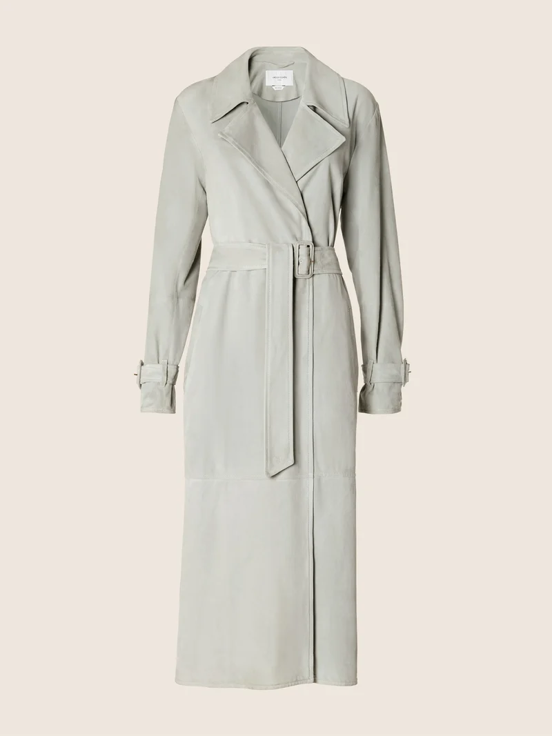 Light Suede Trench Coat
