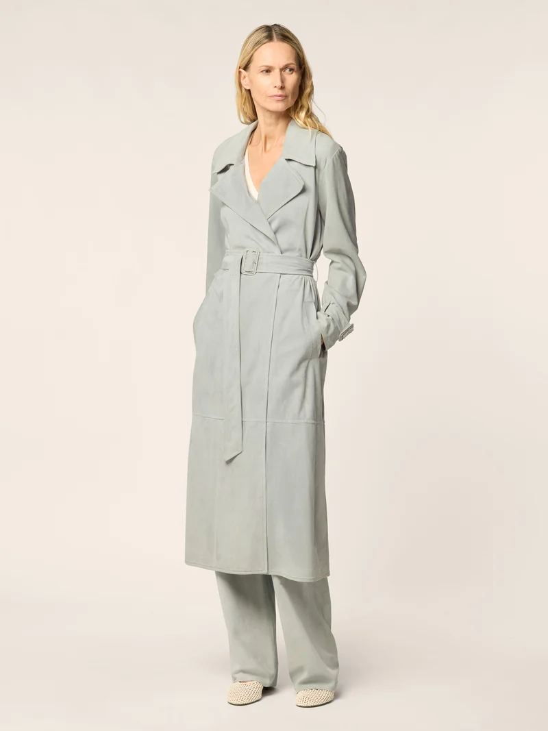 Light Suede Trench Coat