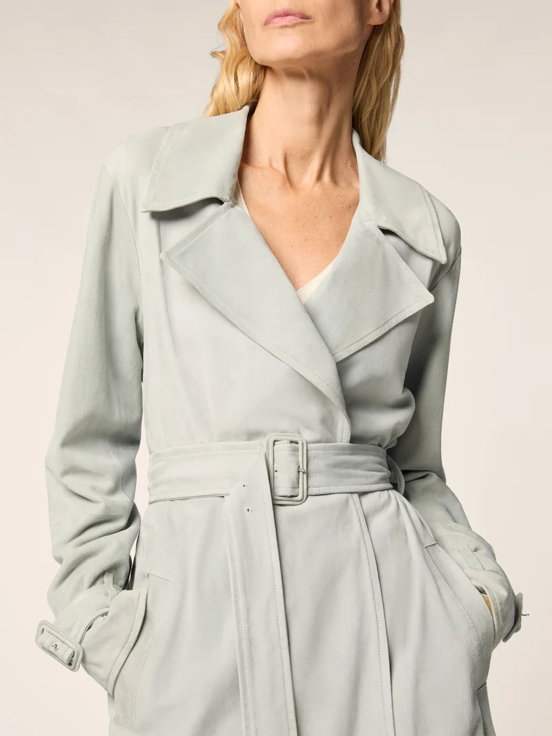 Light Suede Trench Coat