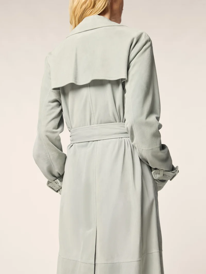 Light Suede Trench Coat